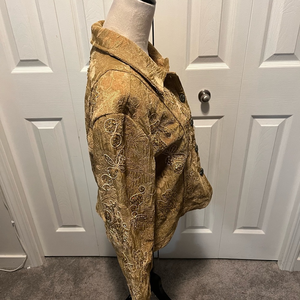 Flashback size XL Embroidered Tan Jacket - Picture 13 of 16